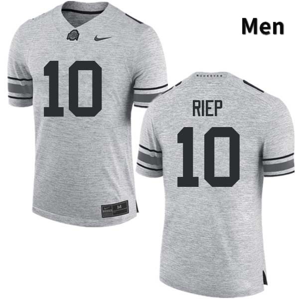 Ohio State Buckeyes Amir Riep Men's #10 Gray Authentic Stitched College Football Jersey